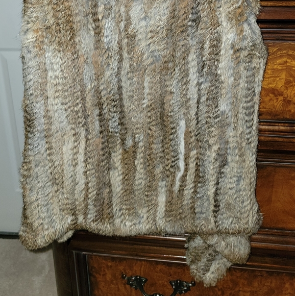 Rabbit Fur Large Lapel Womens Vest XS 0 - Picture 3 of 4